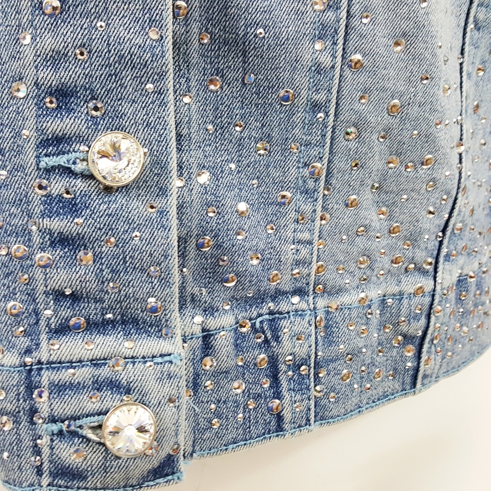 Christine Alexander Swavorski Denim Jean Jacket L - Picture 7 of 13